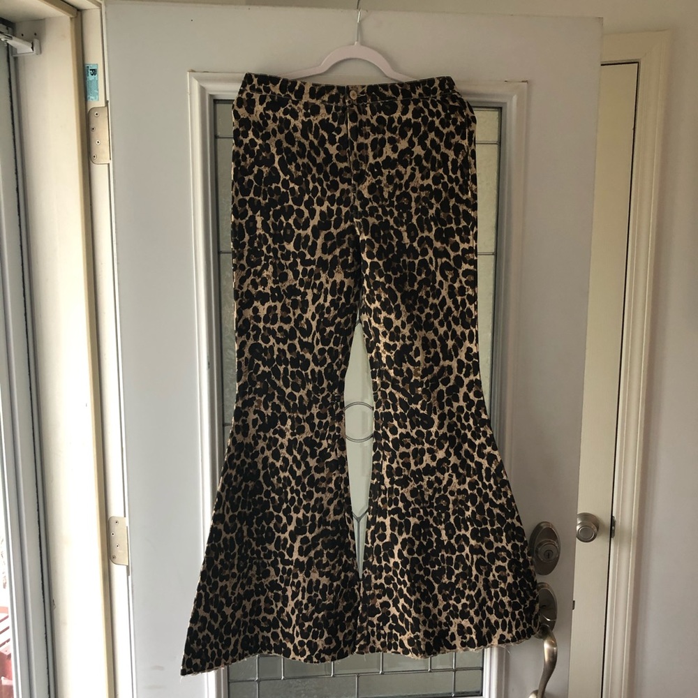 Super flare leopard print pants